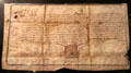 Medieval parchment charter at Museum of Treasures. Waterford, Ireland.