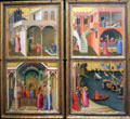 Scenes in life of St Nicholas painting by Ambrogio Lorenzetti at Uffizi Gallery. Florence, Italy