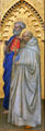 St Peter & St Benedict panel painting by Giovanni da Milano at Uffizi Gallery. Florence, Italy.