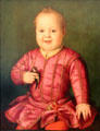 Portrait of Giovanni de' Medici by Bronzino at Uffizi Gallery. Florence, Italy.
