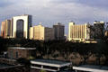 Modern highrises along Uhuru Highway opposite Central Park in Nairobi. Kenya.