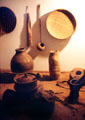Implements from a Swahili kitchen in National Museum in Nairobi. Kenya.