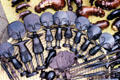 Woodcarvings of abstract humans & animals at a crafts market near Nairobi. Kenya.