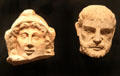 Statuary faces from ancient village of Titelberg in what is now Luxembourg at National Museum of History & Art. Luxembourg, Luxembourg.