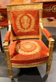 Armchair used by Louis Napoleon, King of Holland's court in his palace, the Town Hall on Dam Square at Rijksmuseum. Amsterdam, NL.