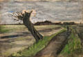 Pollard willow watercolor by Vincent van Gogh at Van Gogh Museum. Amsterdam, NL.