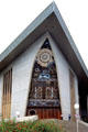 Mural on front of parliament building in Port Moresby. Papua New Guinea