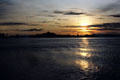 Sunset over the water of Sepik River. Papua New Guinea.