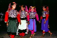 Meo tribal dancers in performance, Chiang Mai. Thailand.