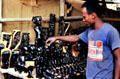 Ebony sculptures in a Mto Wa Mbu souvenir shop. Tanzania.