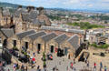 Heritage Edinburgh Castle buildings overlooking city. Edinburgh, Scotland.