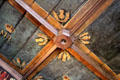Painted ceiling of birth chamber of King James VI & I in royal apartments at Edinburgh Castle. Edinburgh, Scotland