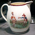 Capture of French general by 71st Highlander corporal at battle of Vimiera, Portugal ceramic jug at National War Museum of Scotland. Edinburgh, Scotland.