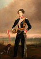 Cornet James Irving of Bengal Light Cavalry portrait by Rajah Sansome of India at National War Museum of Scotland. Edinburgh, Scotland.