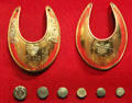 Regimental Gorgets & buttons at Royal Scots Museum. Edinburgh, Scotland