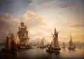 View of Leith port of Edinburgh painting at Edinburgh City Art Centre. Edinburgh, Scotland.