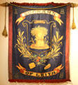 Dockers of Leith society banner showing wheat sheaf at Edinburgh City Art Centre. Edinburgh, Scotland.