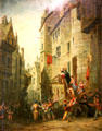 Condemned Covenanters on their way to execution in 1680s in the West Bow, Edinburgh painting at Museum of Edinburgh. Edinburgh, Scotland
