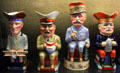 Toby jugs representing World War I Allied leaders by Sir F. Carruthers Gould for Pottery-Wilkinson Ltd. at Museum of Edinburgh. Edinburgh, Scotland.