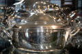 Silver casserole dish from London at Museum of Edinburgh. Edinburgh, Scotland.