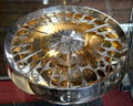 Silver rose bowl engraved with arms of four burghs of Edinburgh by William Kirk of Edinburgh at Museum of Edinburgh. Edinburgh, Scotland.