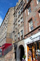 Gladstone's Land tenement house in middle with entrance arches on Royal Mile. Edinburgh, Scotland.