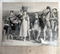 Sir Walter Scott & family at Abbotsford home engraving by Sir Francis Grant at Writers' Museum. Edinburgh, Scotland.