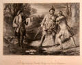 Rob Roy parting duelists engraving by John Le Conte after painting by John B. Macdonald for Scott's novel at Writers' Museum. Edinburgh, Scotland.