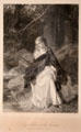 Bride of Lammermoor Lucy Ashton at the Fountain engraving by Robert Anderson after painting by Robert Herman for Scott's novel at Writers' Museum. Edinburgh, Scotland.