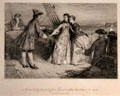 The Pirate engraving for Scott's novel at Writers' Museum. Edinburgh, Scotland.