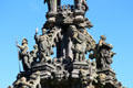 Ring of figures around crown of Holyrood Palace fountain. Edinburgh, Scotland.