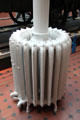 Circular heating radiators in Victorian section of National Museum of Scotland. Edinburgh, Scotland.