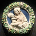 Terracotta Virgin & Child by Andrea or Giovanni della Robbia of Florence at National Museum of Scotland. Edinburgh, Scotland.