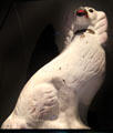 Earthenware spaniel dog figures possibly from Staffordshire, England at National Museum of Scotland. Edinburgh, Scotland.