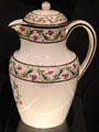 Painted creamware jug with cover by Wedgwood at National Museum of Scotland. Edinburgh, Scotland.