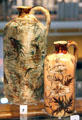 Stoneware vases incised with fish & poppies by Martin Brothers of Southall, London at National Museum of Scotland. Edinburgh, Scotland.