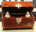 Silver tea caddies in wood box by Samuel Taylor of London at National Museum of Scotland. Edinburgh, Scotland.