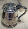 Silver tankard with 'cut-card' decoration by Robert Bruce of Edinburgh at National Museum of Scotland. Edinburgh, Scotland.