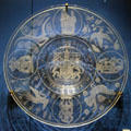 Glass plate engraved to mark centenary of Royal Scottish Museum by Alison Geissler for Edinburgh Crystal Glass Co. at National Museum of Scotland. Edinburgh, Scotland