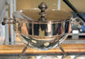 Electroplate & ebony tureen by Christopher Dresser made by JW Hukin & JT Heath of Birmingham, England at National Museum of Scotland. Edinburgh, Scotland.