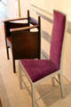 Oak armchair for Argyle Street Tea Rooms & silver-painted side chair for Willow Tea Rooms both by Charles Rennie Mackintosh & made by Francis Smith of Glasgow at National Museum of Scotland. Edinburgh, Scotland.