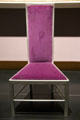 Silver-painted side chair for Willow Tea Rooms by Charles Rennie Mackintosh & made by Francis Smith of Glasgow at National Museum of Scotland. Edinburgh, Scotland.