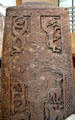 Pictish big stone cross carved with intertwined animals from Woodwray at National Museum of Scotland. Edinburgh, Scotland.