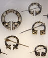 Silver brooches from St Ninian's Isle Treasure found in Shetland church prob. hidden from Vikings at National Museum of Scotland. Edinburgh, Scotland.