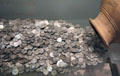 Falkirk silver coin hoard at National Museum of Scotland. Edinburgh, Scotland.