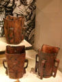 Methers wooden tankard used in West Highlands & Islands made in Scotland or Ireland at National Museum of Scotland. Edinburgh, Scotland.