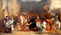 Entrance of George IV at Palace of Holyroodhouse painting by Sir David Wilkie at National Portrait Gallery of Scotland. Edinburgh, Scotland.