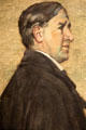 Charles Rennie Mackintosh portrait by Francis Henry Newbery, director of Renfrew St. school which Mackintosh designed at National Portrait Gallery of Scotland. Edinburgh, Scotland