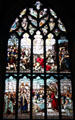 Conversion of Saul; Paul preaching in Athens stained glass windows by Ballantine of Edinburgh at St Giles Cathedral. Edinburgh, Scotland.