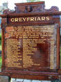 Names of executed Covenanters of 1638 on Martyrs Monument at Greyfriars Kirk. Edinburgh, Scotland